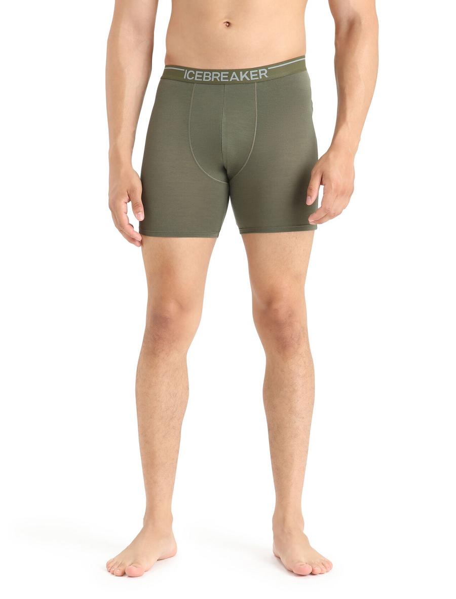 Icebreaker Merino Anatomica Long Boxers Férfi Fehérnemű Olivazöld | HU 1284YXFU